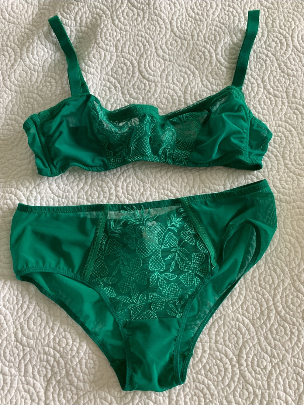Simone Perele 2 pc green Lingerie set small